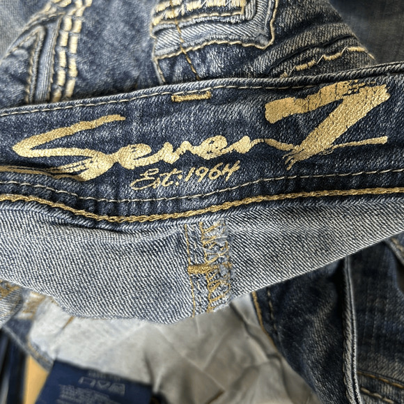 Seven7 Blue Denim Stretch Low Rise Skinny Leg Ankle Jeans Medium Rise Size 6 - Picture 9 of 11